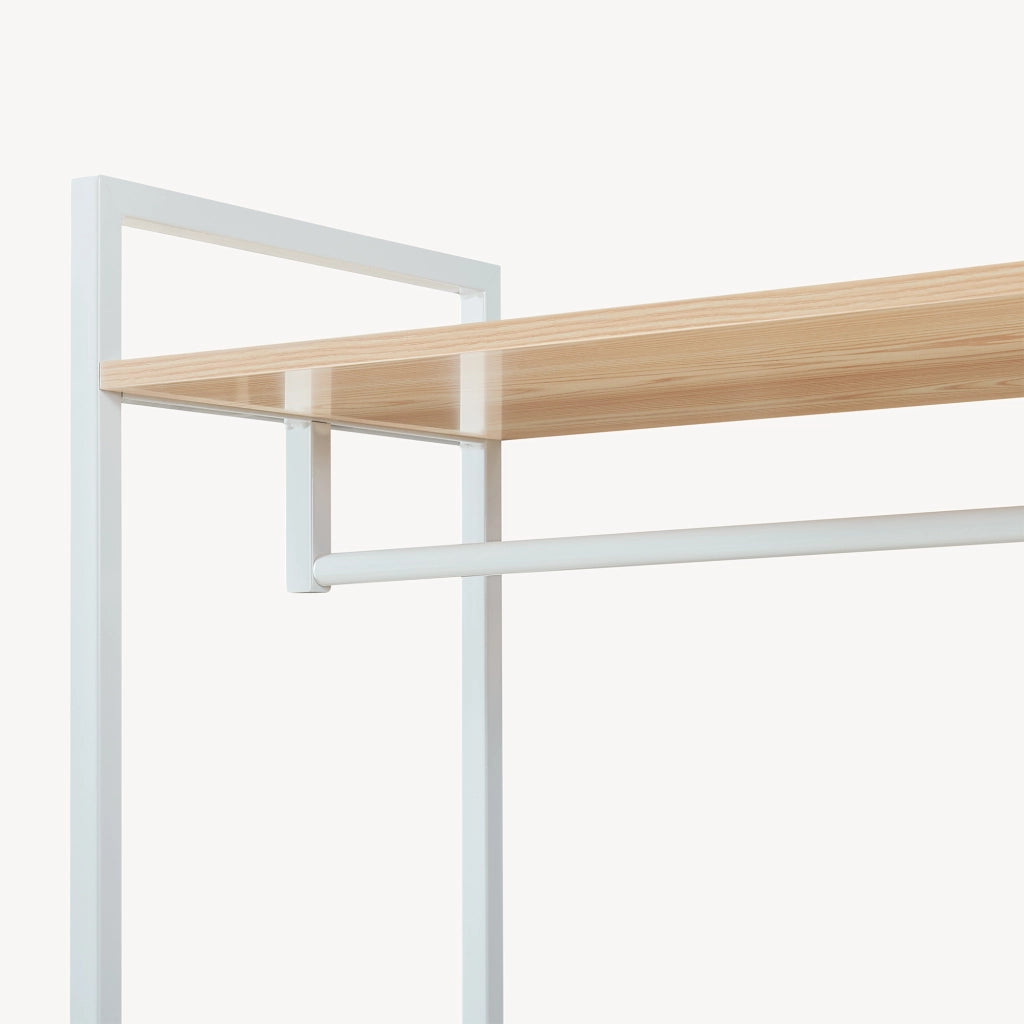 Organizzatore Guardaroba Larem Mobile Porta Abiti con Cassetti - Bianco / Effetto Rovere [en.casa]
