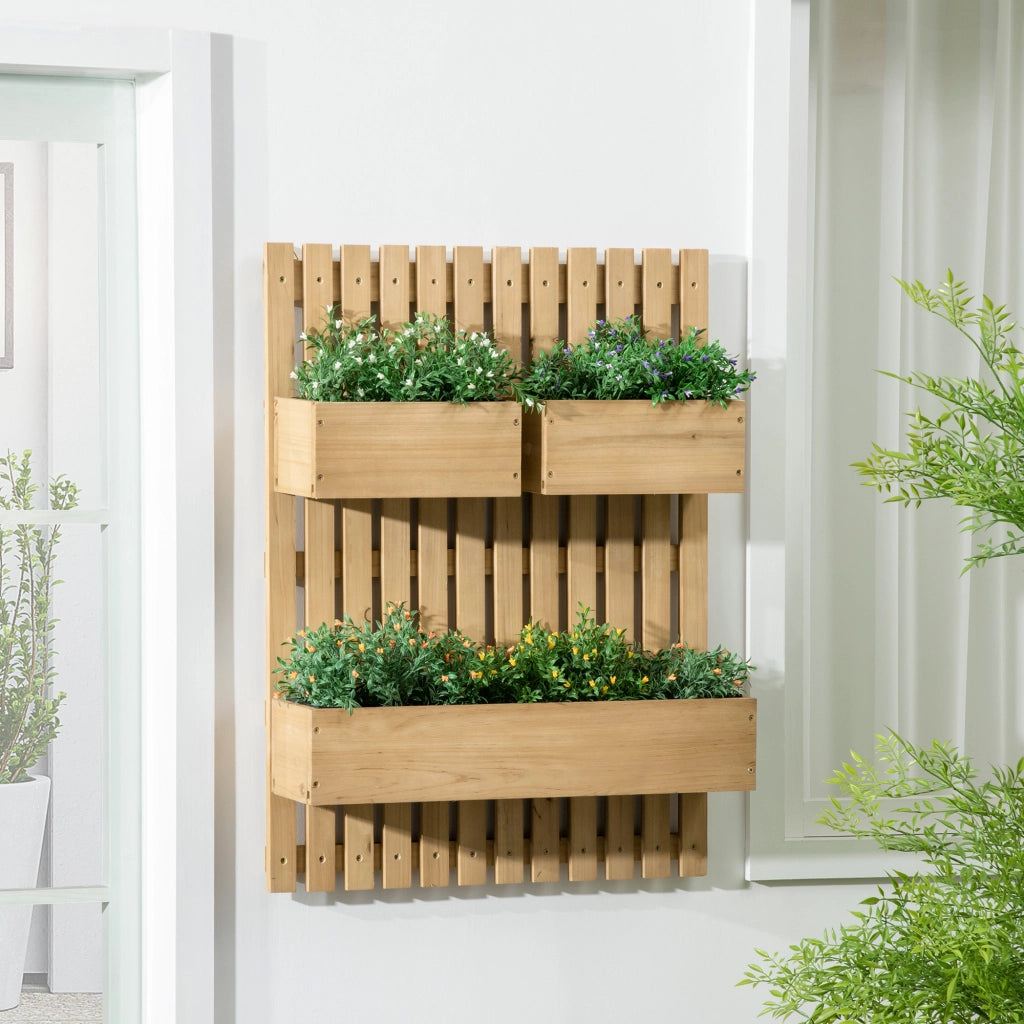 Cassetta per Fiori da Parete ¨C zephmum ¨C Legno Massello, 60x16x80 cm