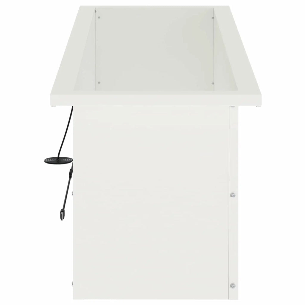 Fioriera da giardino con LED 2 pz Bianco 30 x 100 x 30 cm 8008115