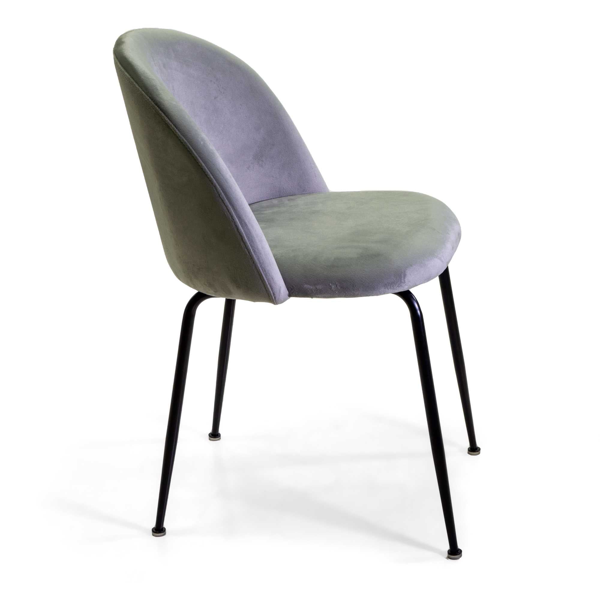 Sedia Sammi 50x57xh47/77,5 cm in Tessuto Velluto Grigio/Nero