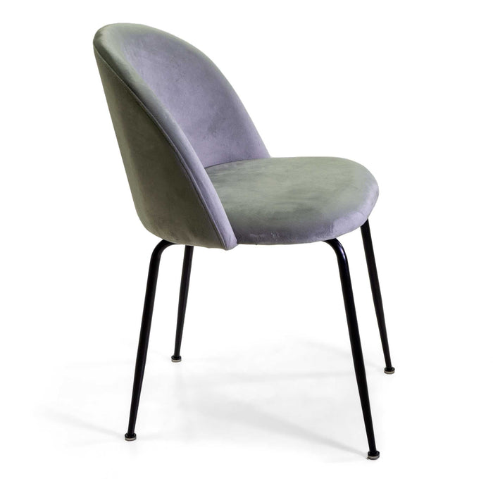 Sedia Sammi 50x57xh47/77,5 cm in Tessuto Velluto Grigio/Nero