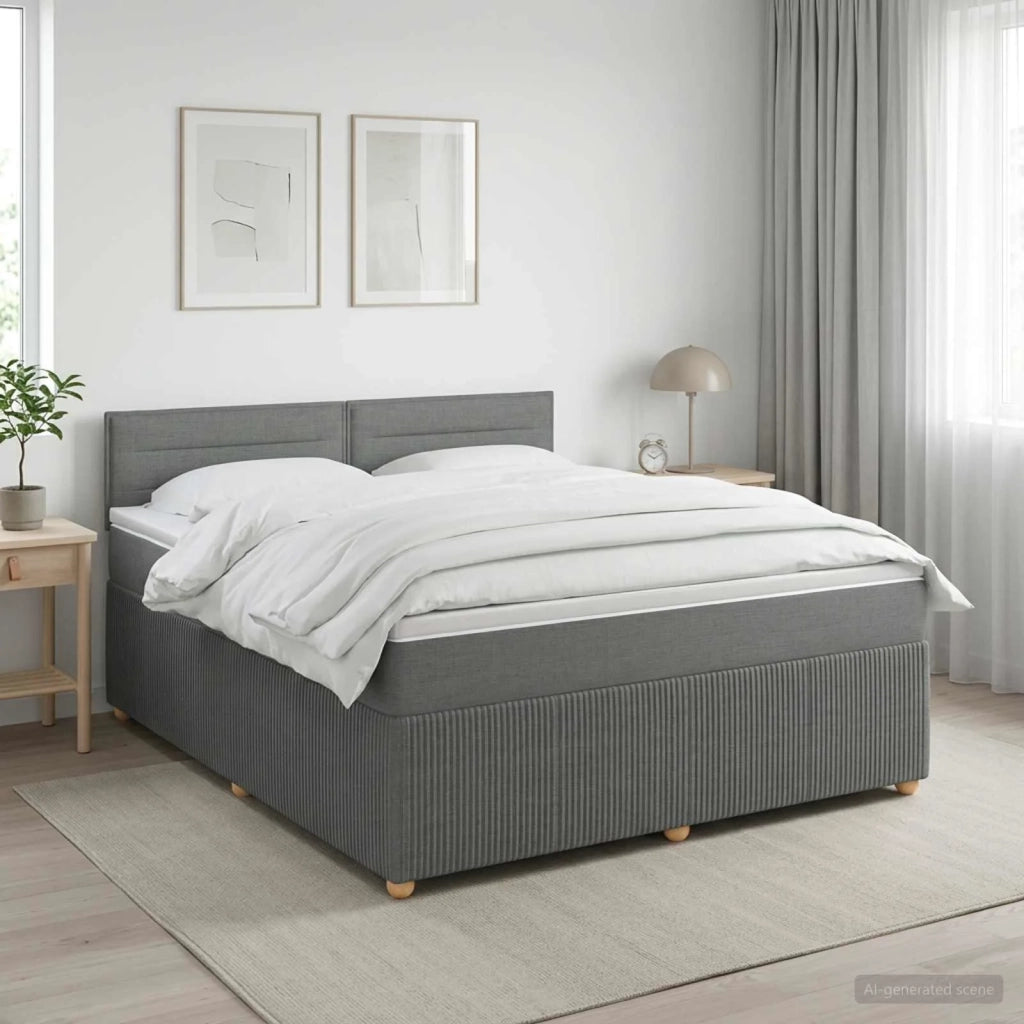 Letto box spring con materasso Grigio Scuro 160 x 200 cm 3452961