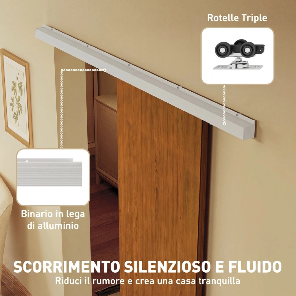 Porta Scorrevole per Armadio ¨C zephmum ¨C Effetto Legno Marrone 75x210cm