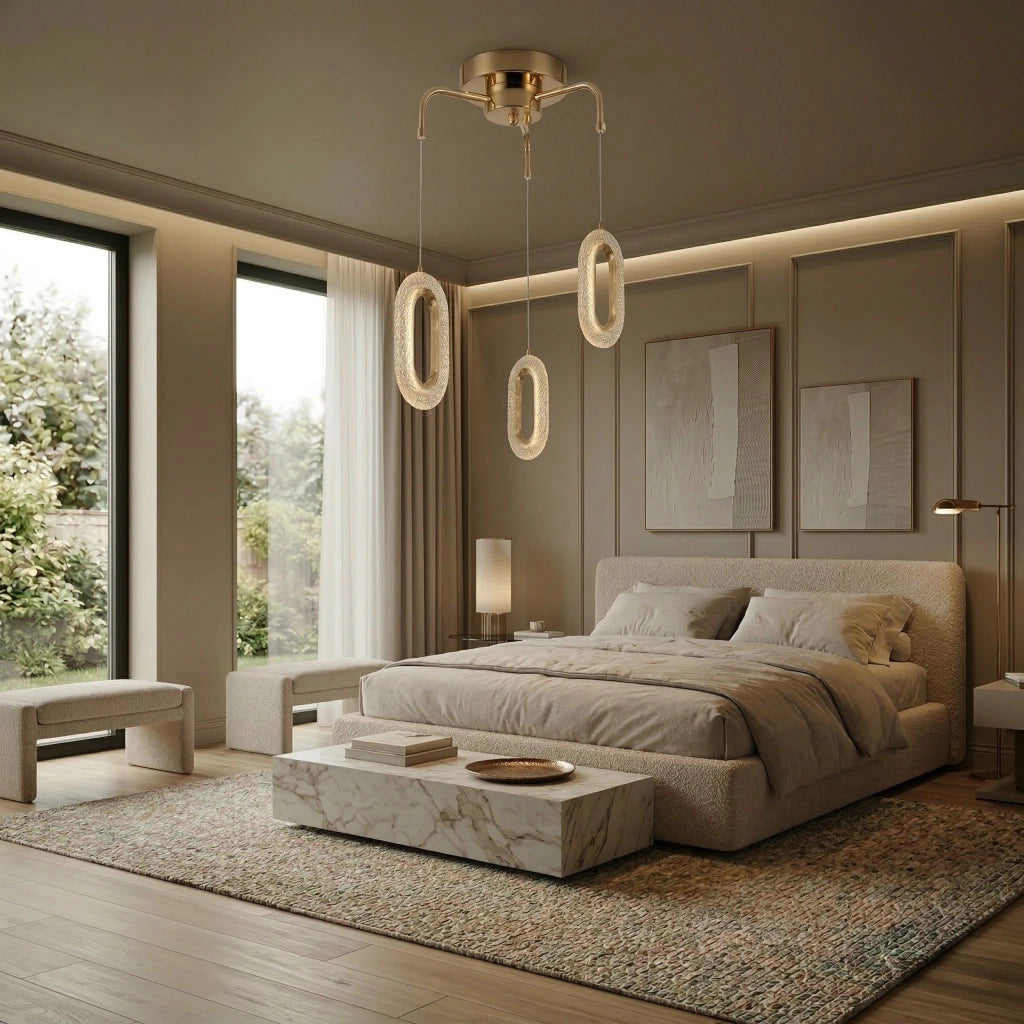 Lampada Led A Sospensione Da Soffitto G173-3cp Gold