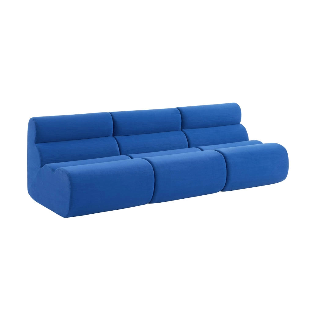 Divano modulare tessuto, 3 posti, blu elettrico
