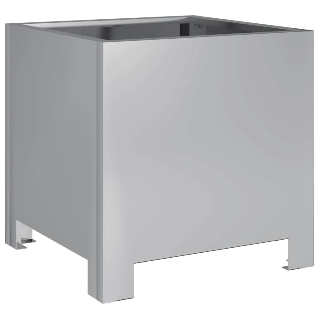 Fioriera rialzata per piante fiori giardino terrazze set da 2 30 x 30 x 30 cm acciaio zincato argento 02_0038919