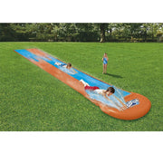 Trade Shop - Scivolo Doppio Acquascivolo Giochi Giardino Gonfiabili Con Spruzzi 488 Cm 52328 -