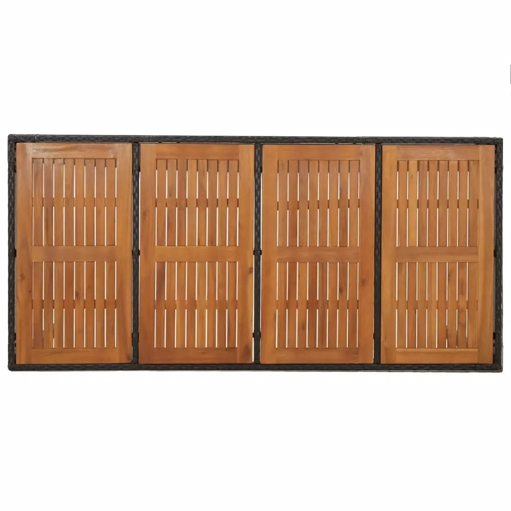 Set da Pranzo da Giardino 7 pz Nero con Cuscini in Polyrattan 3185015