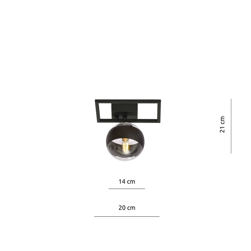 Plafoniera Moderna Perseo Acciaio Nero Mod5 Luce E14