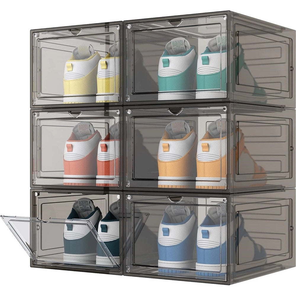 Trade Shop - Box Contenitore Per Scarpe Calzature Scatola Portascarpe Impilabile 34x25x18.4cm 87649 -