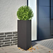 Fioriere da Giardino 2 pz Nere Triangolari 40x34,5x75cm Acciaio 851158