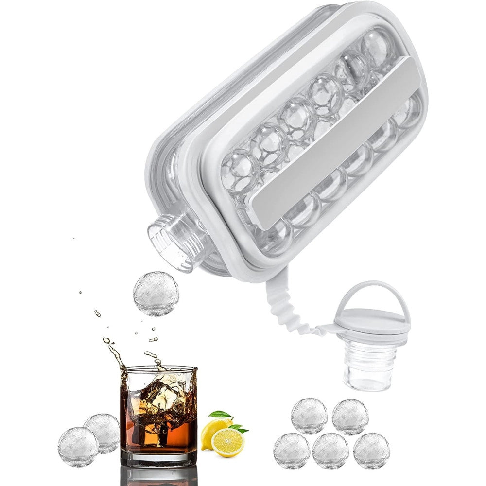 Trade Shop - Stampo Forma Per 17 Cubetti Di Ghiaccio Portatile Bottiglia Termica Bibite 2in1 -