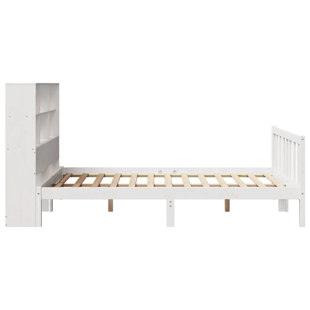 Letto Libreria senza Materasso Bianco 160x200 cm Legno di Pino 3321709