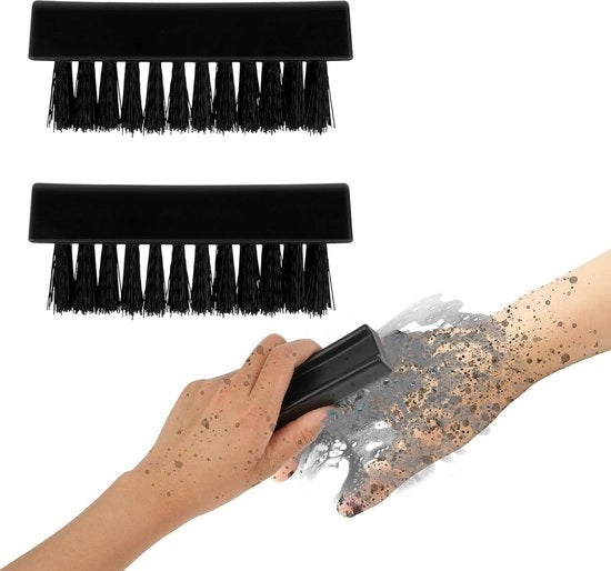 2 borsette per maniglie - borsetta per schegge - pulizia delle unghie - borsetta rigida nera - pulitore di borsette - per uomini - per donne - per meccanici - per giardinieri - dita - piede .