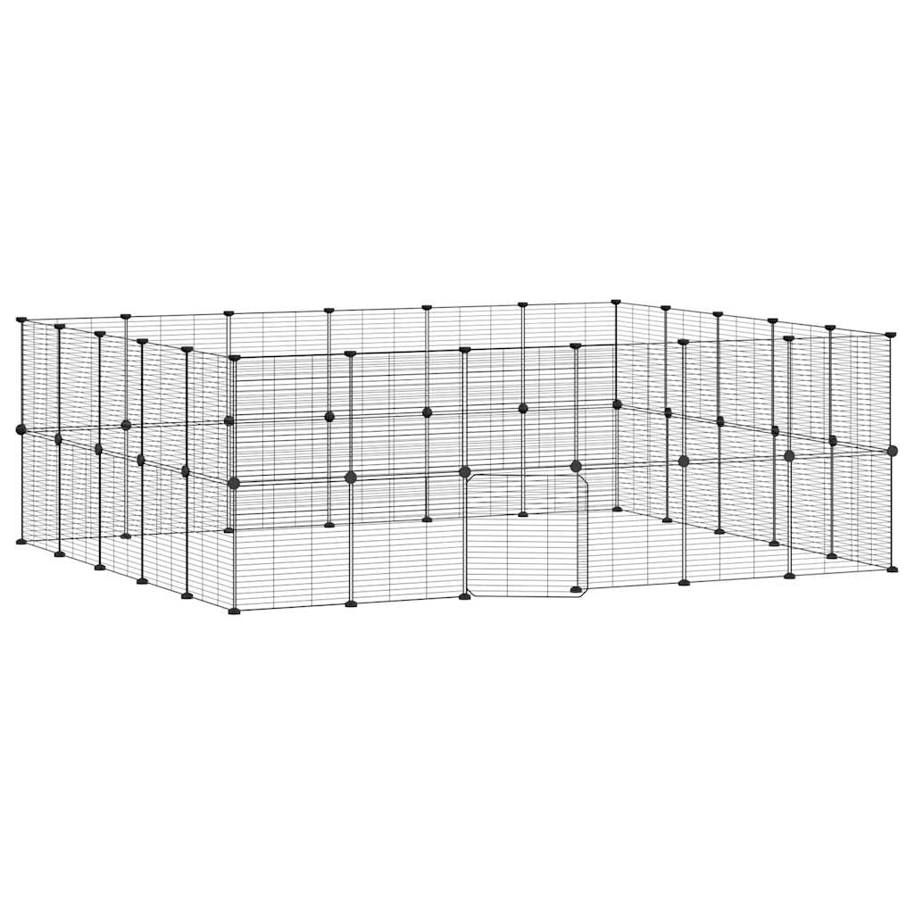Gabbia per animali domestici con 44 pannelli e porta 35 x 35 cm nera 02_0041584