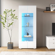 VETRINA 70x40x173 cm 2 Ante Acrilico MDF Bianco con LED