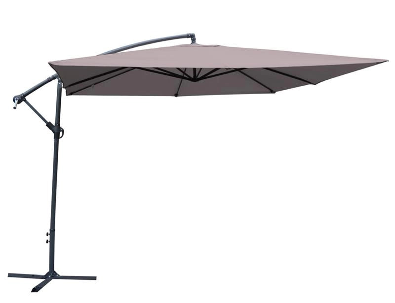 MAURY'S OMBRELLONE QUADRATO LAMPARA 3 X 3 METRI IN COLORE GRIGIO