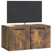 Mobile TV da Muro | Armadietto TV | Mobile Porta TV Rovere Fumo 59,5 x 31 x 30 cm
