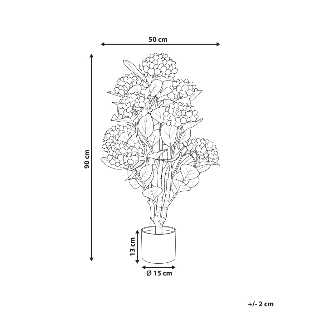 Pianta in vaso artificiale in materiale sintetico blu 90 cm, con fiori, accessorio decorativo per interni, realizzata a mano