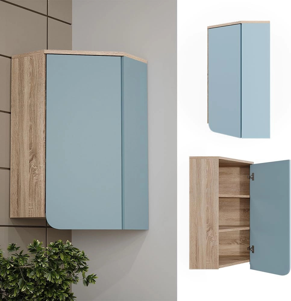 Mobile da bagno Karen, Grigio-blu, 42.4 x 75 cm con porta e vani aperti