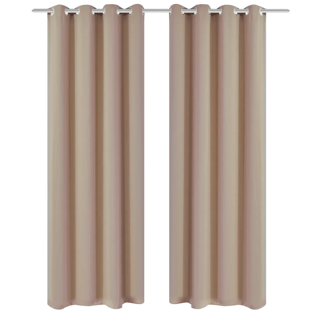2 Pz Tende Oscuranti con Occhielli in Metallo 135x175 cm Crema cod mxl 64681