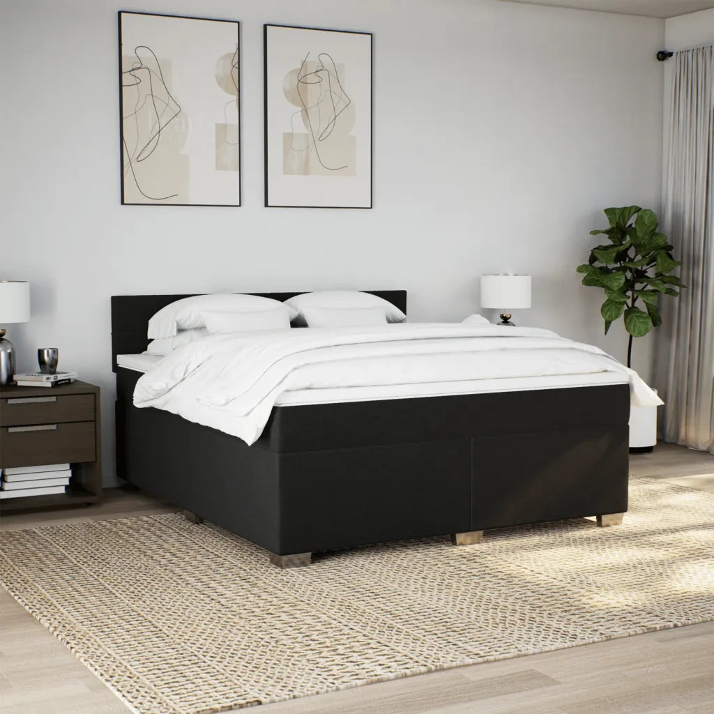 Giroletto a Molle con Materasso Nero 180x200 cm in Tessuto 3285969