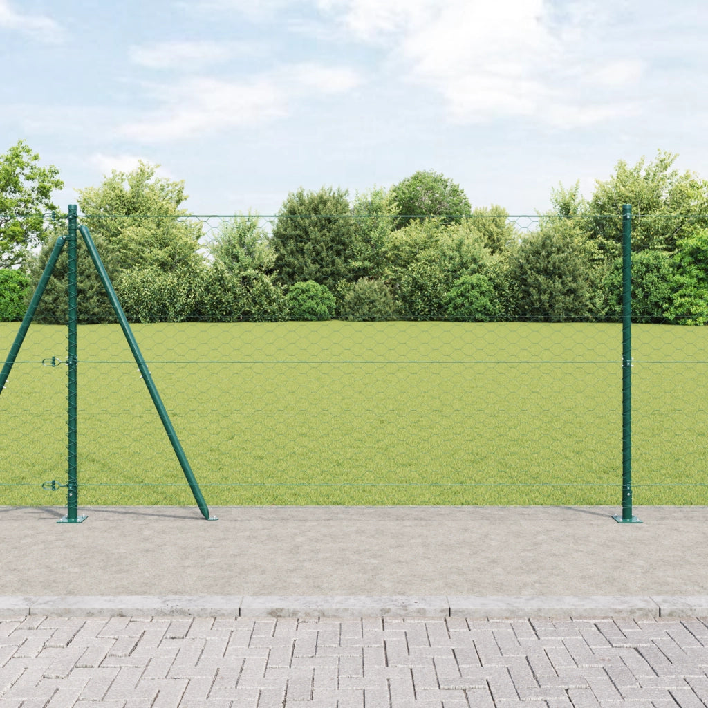 Recinzione esagonale  verde 1,2x10 m acciaio