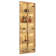 Vetrina ad angolo con 1 Anta; 4 Vani e LED per soggiorno in MDF e vetro 62 × 35 × 160 cm Bianco