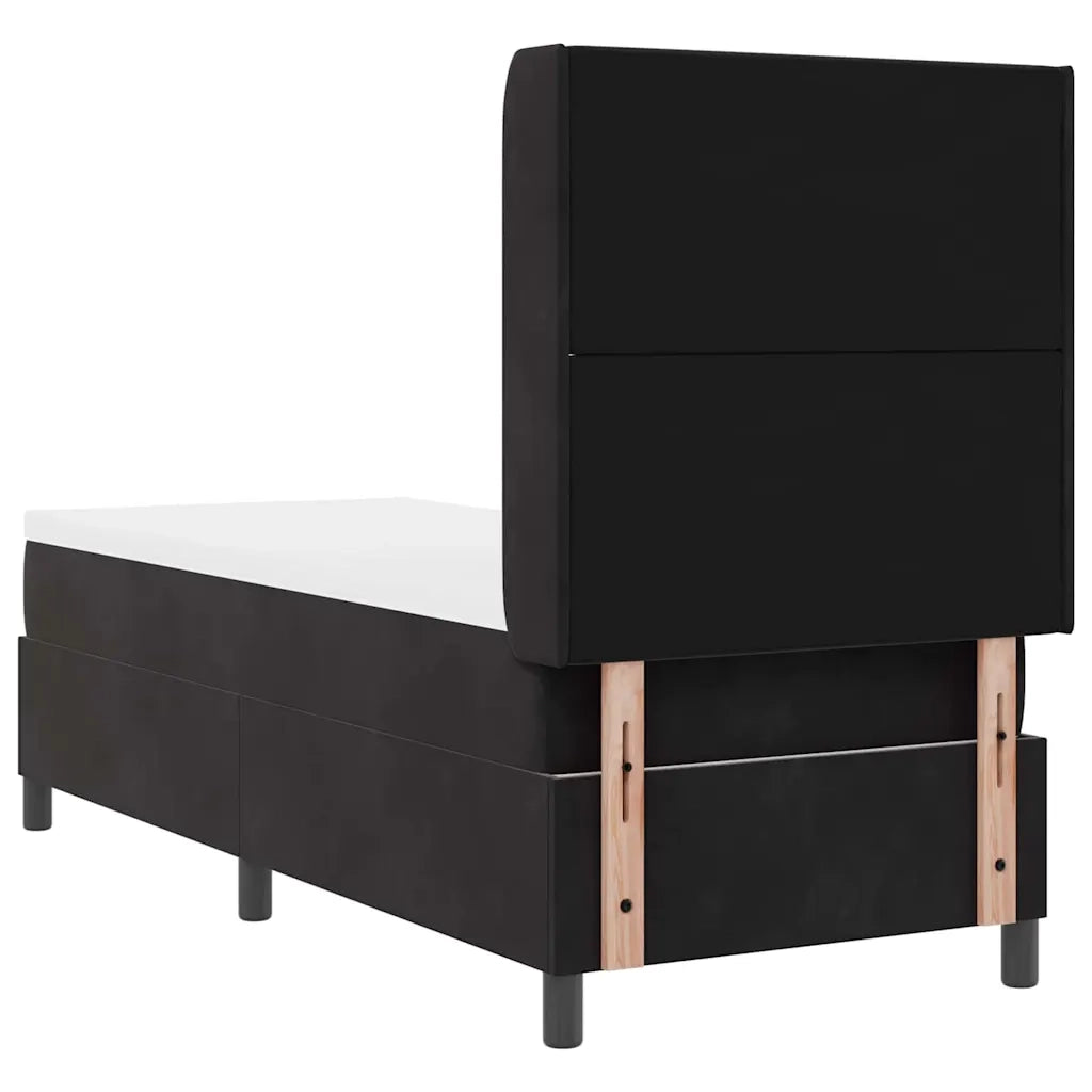 Letto a molle con materasso Nero 80 x 200 cm Velluto 3342034