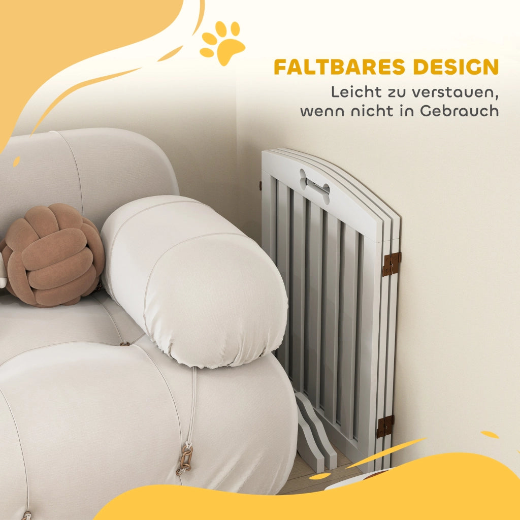 Barriera estensibile a forbice per cani pieghevole autoportante in legno con 2 piedini antiscivolo bianco 155 × 61 cm