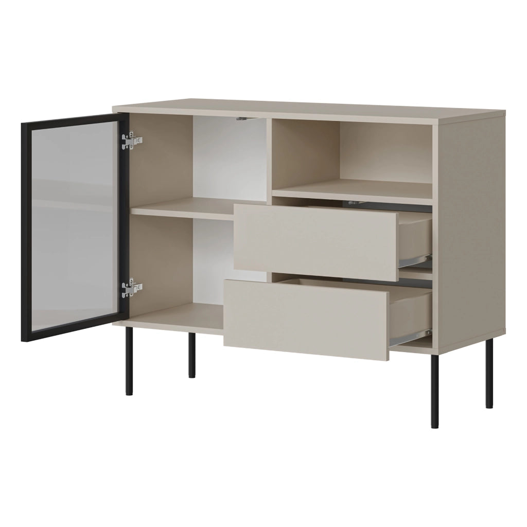 Madia Caravino, Credenza 2 Cassetti, 100x40x80h cm Beige