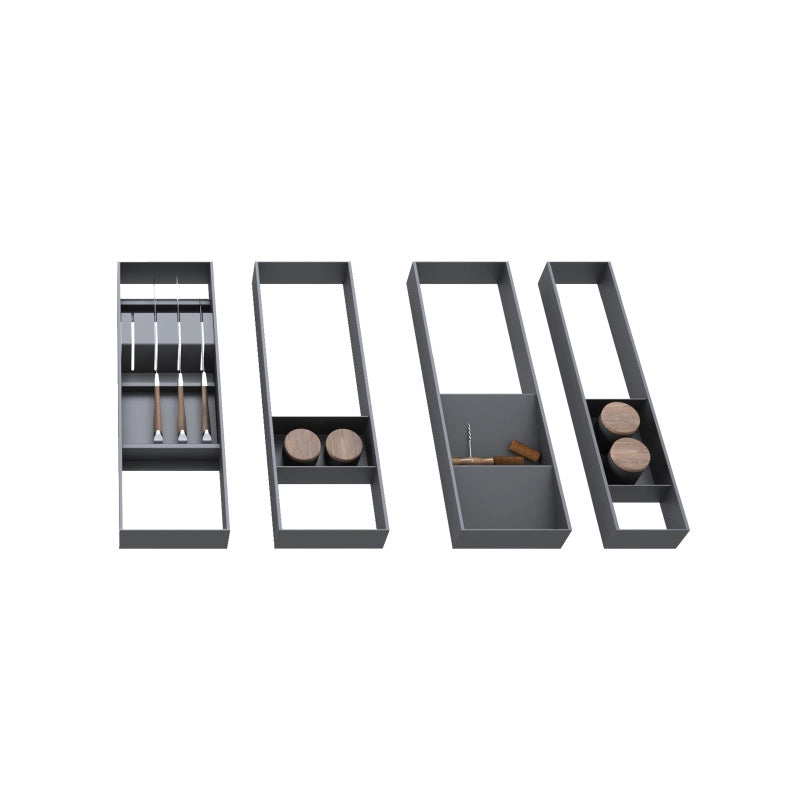 Portacoltelli per cassetto Orderbox, 150x470 mm, Acciaio e Legno, Grigio antracite