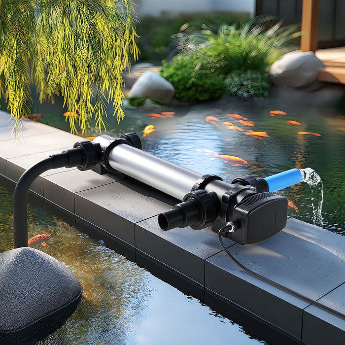 CUV-755 Chiarificatore UVC per laghetti acciaio inox 55W Sterilizzatore