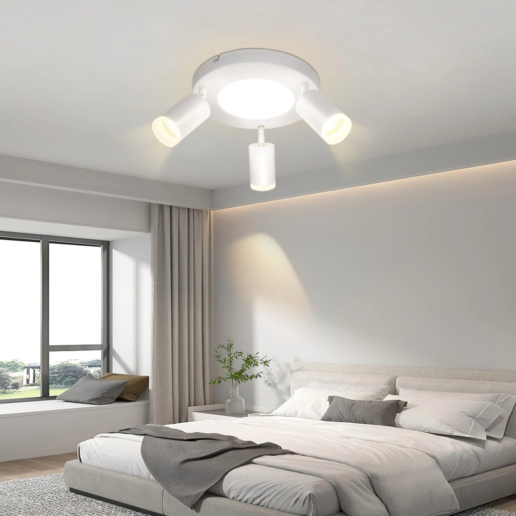 ZMH Faretto da soffitto 3 lampadine GU10 20W camera da letto 3000k lampada cucina metallo orientabile
