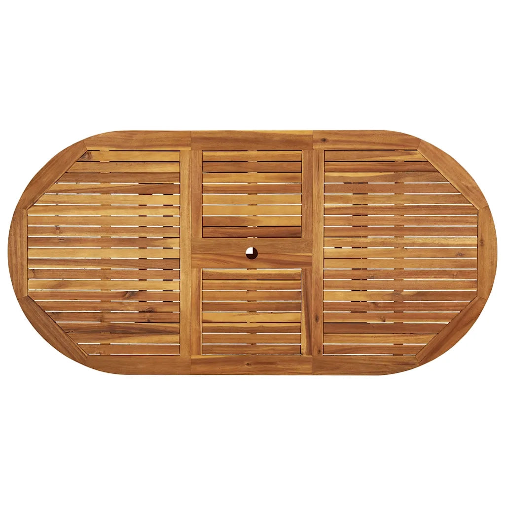 Set Pranzo da Giardino 7pz Legno Massello di Acacia e Textilene