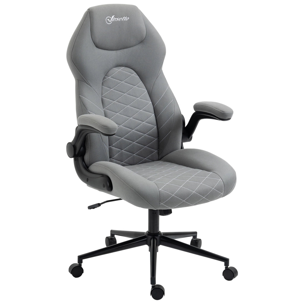 Sedia da ufficio con schienale, altezza regolabile, braccioli pieghevoli ¨C Minimal ¨C Grigio chiaro