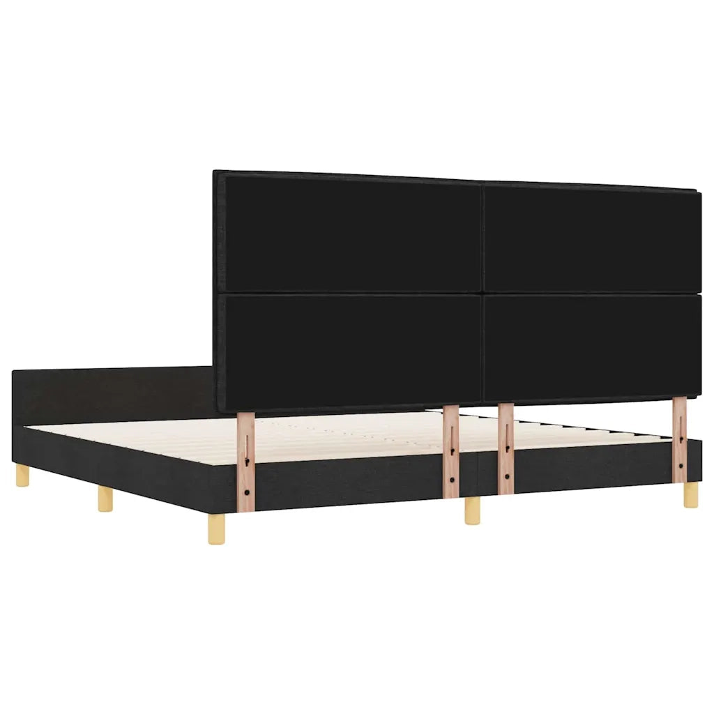 Struttura del letto con testiera Nero 200 x 200 cm Tessuto 3344678