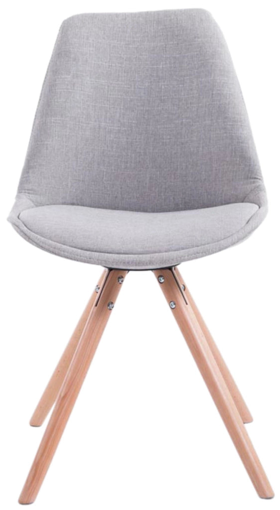 Set di 4 sedie per visitatori Toulouse Fabric Round grigio,natura