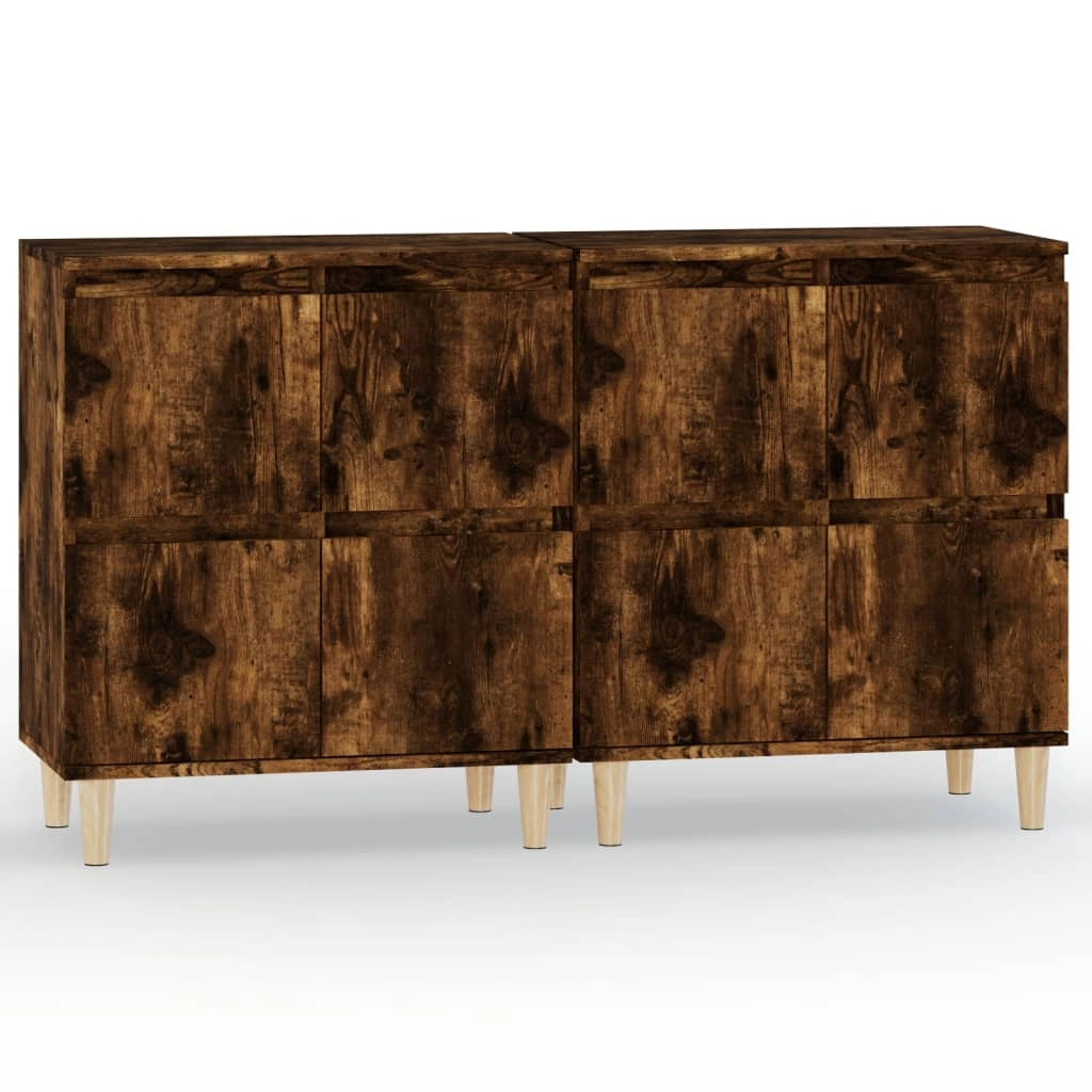 Buffet credenza cassettiera armadio mobile contenitore organizer per cucina soggiorno salotti set da 2 60 x 35 x 70 cm legno ingegnerizzato marrone 02_0036744