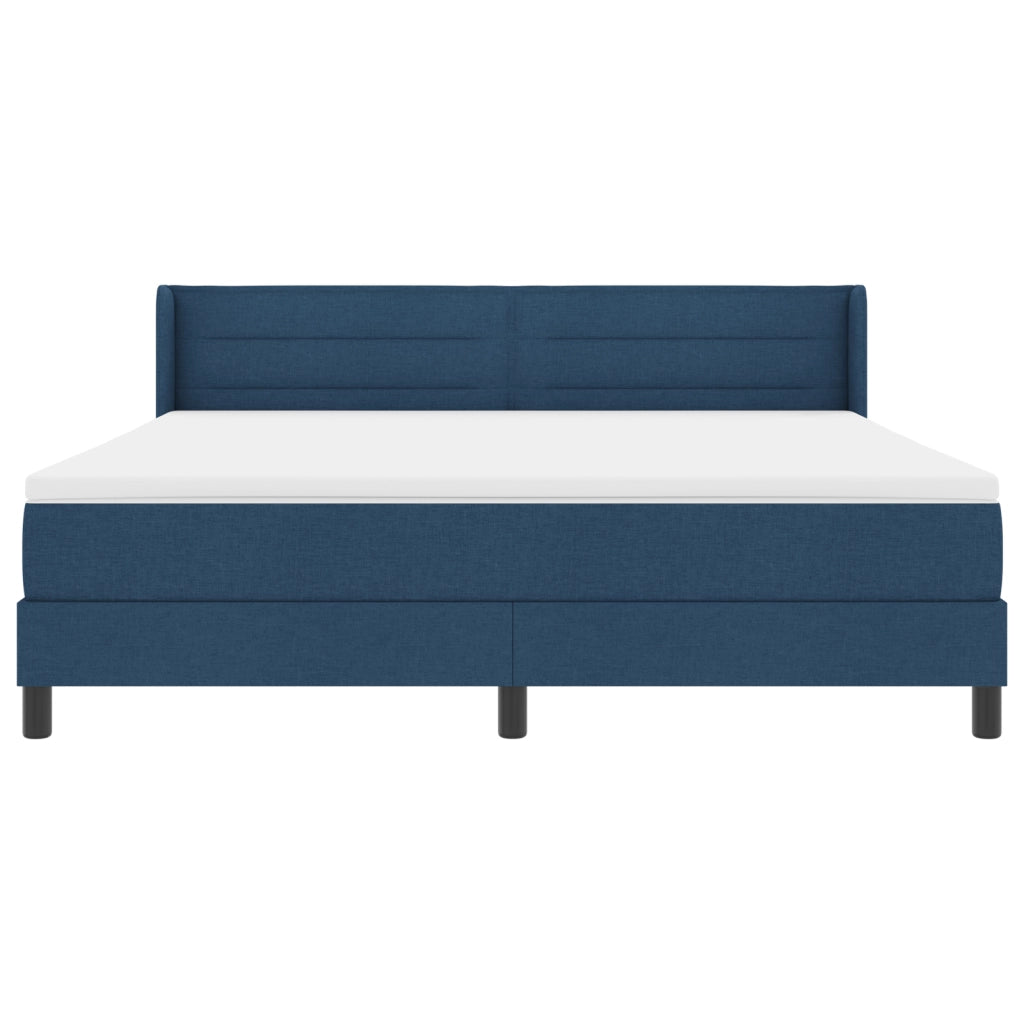 Letto Box Spring  con Materasso Blu 180x200 cm Tessuto