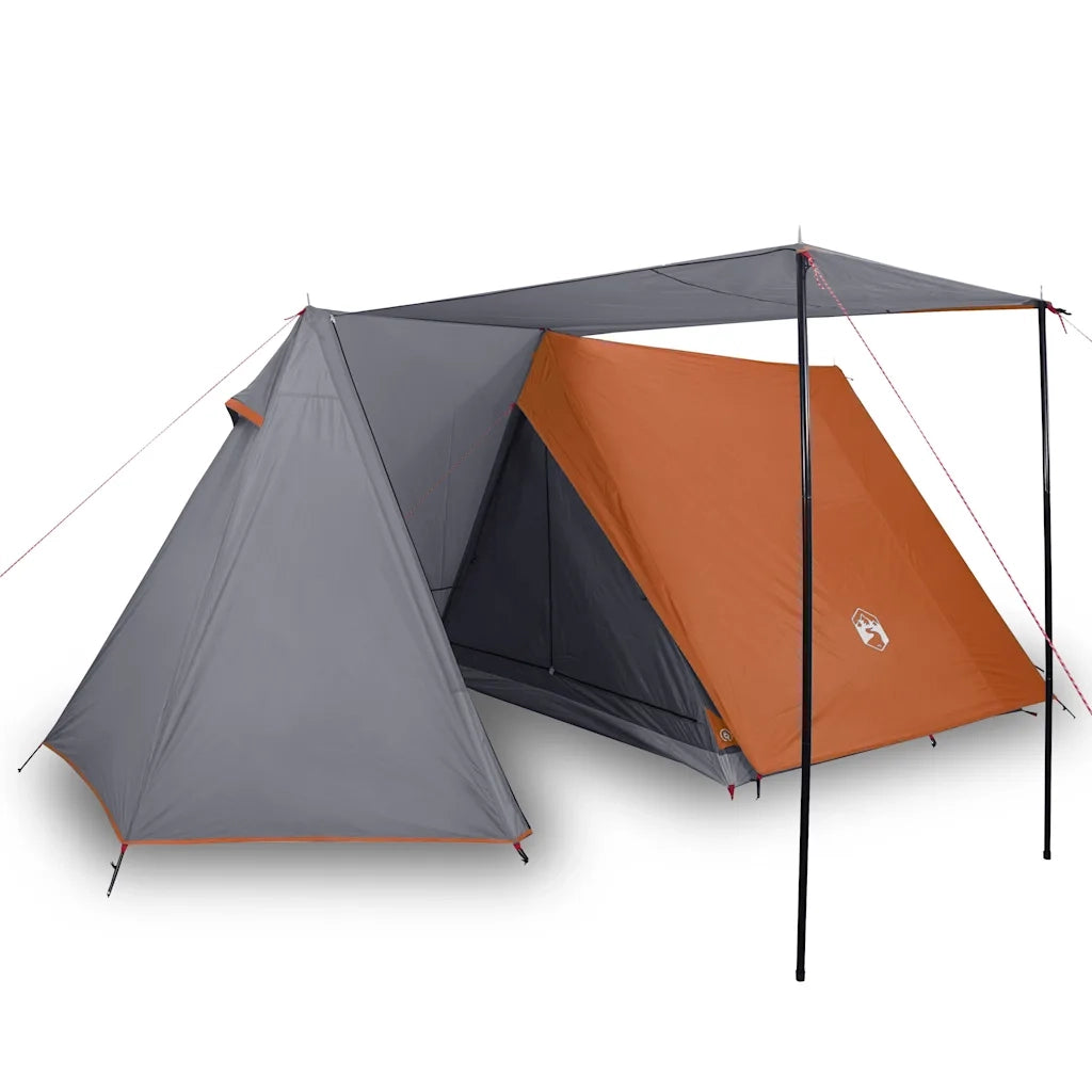Tenda da Campeggio 3 Persone Grigio e Arancione Impermeabile 94367