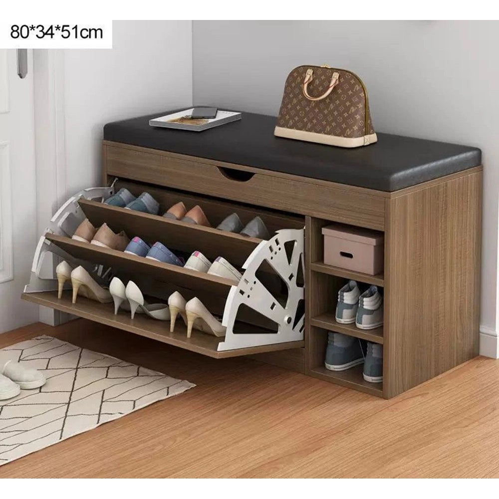 Trade Shop - Panca Organizer Per Scarpe Con Seduta Imbottita Cassetti Ingresso Soggiorno Multifunzione -