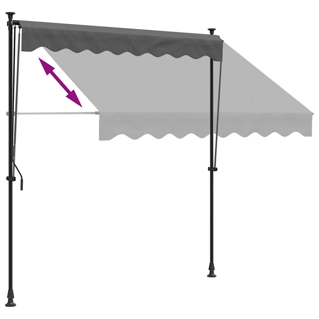 Tenda da Sole | Tenda parasole Retrattile Antracite 200x150 cm Tessuto e Acciaio