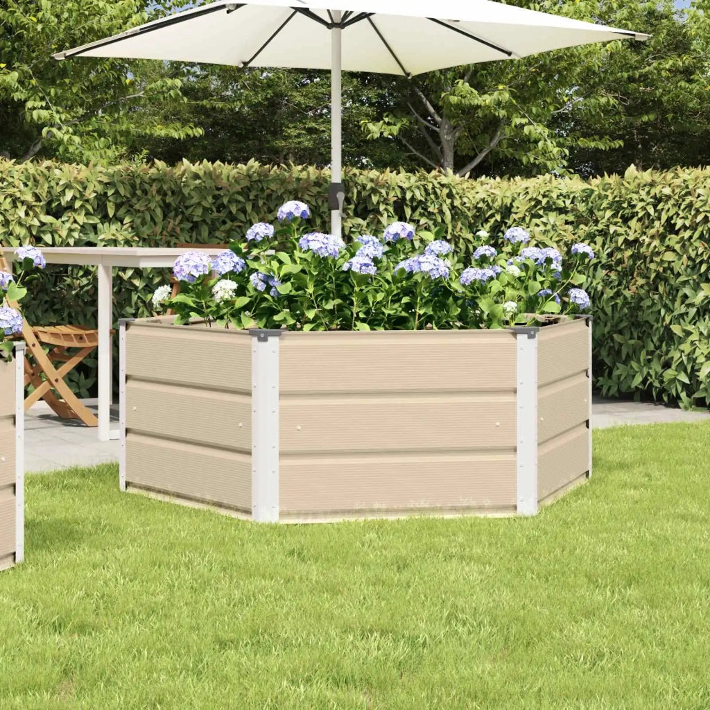 Fioriera | Cassetta per fiori | Vaso Avorio 129 x 129 x 45 cm Acciaio