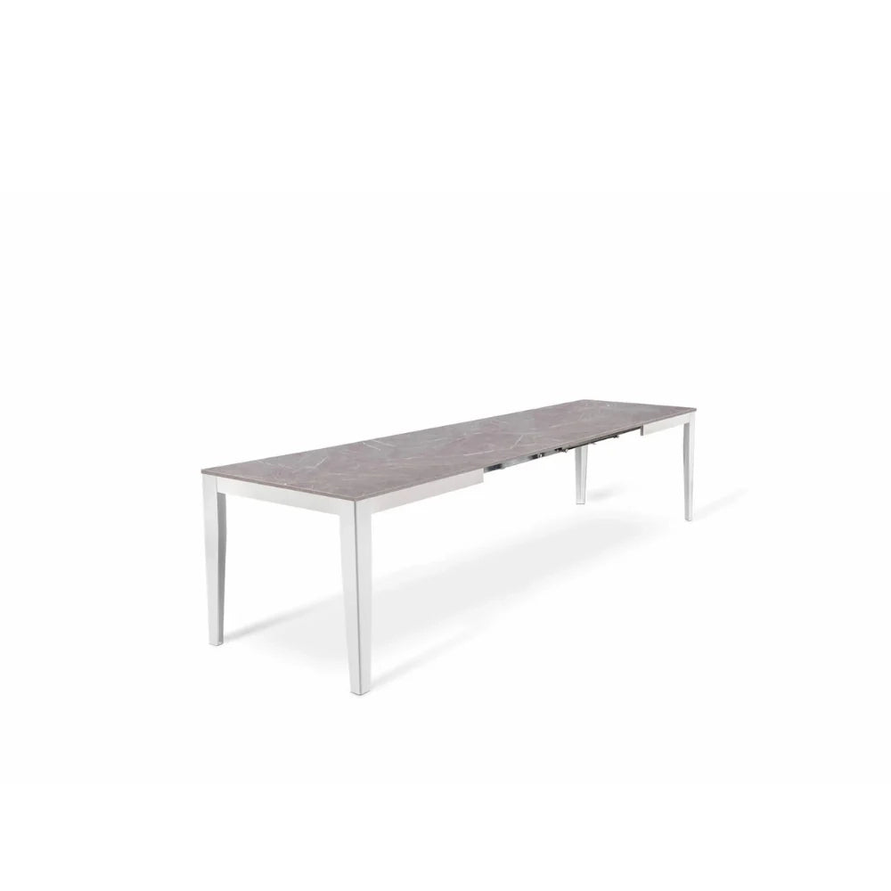 Tavolo da pranzo allungabile effetto marmo antracite Moon 156-316x90 cm fino a 12 posti Made in Italy | Duzzle