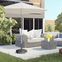 Base per Ombrellone da 23.5kg con 2 Manovelle e Rotelle, in Resina e Acciaio, Ø53x41 cm, Nera