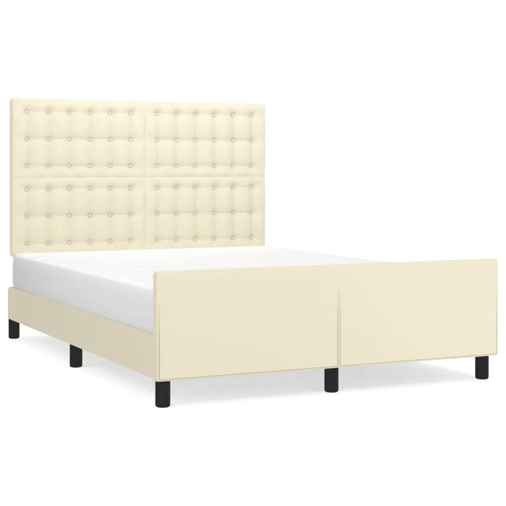 Giroletto con Testiera Crema 140x200 cm in Similpelle 3125575