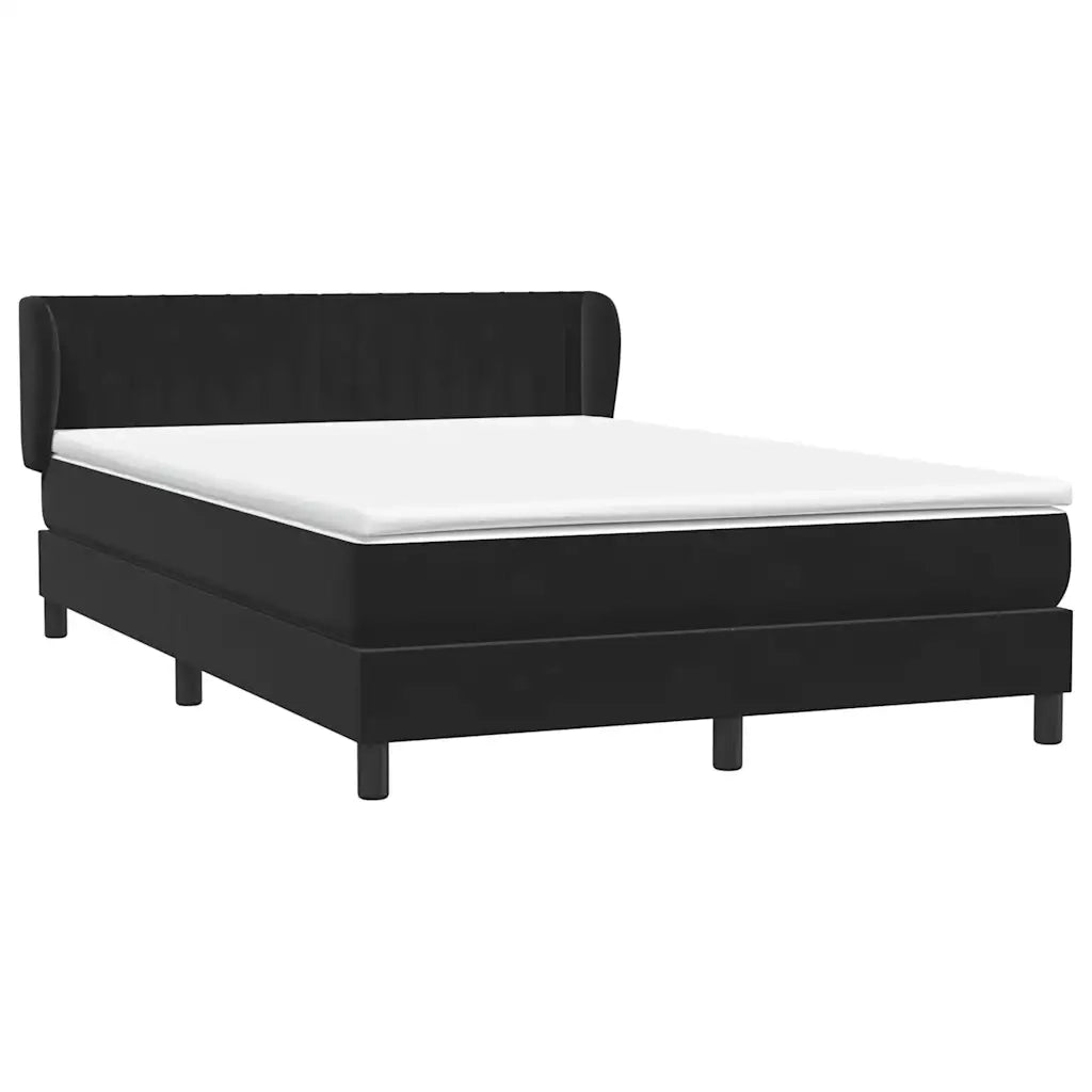 Giroletto a Molle con Materasso Nero 160x210 cm in Velluto 3317699