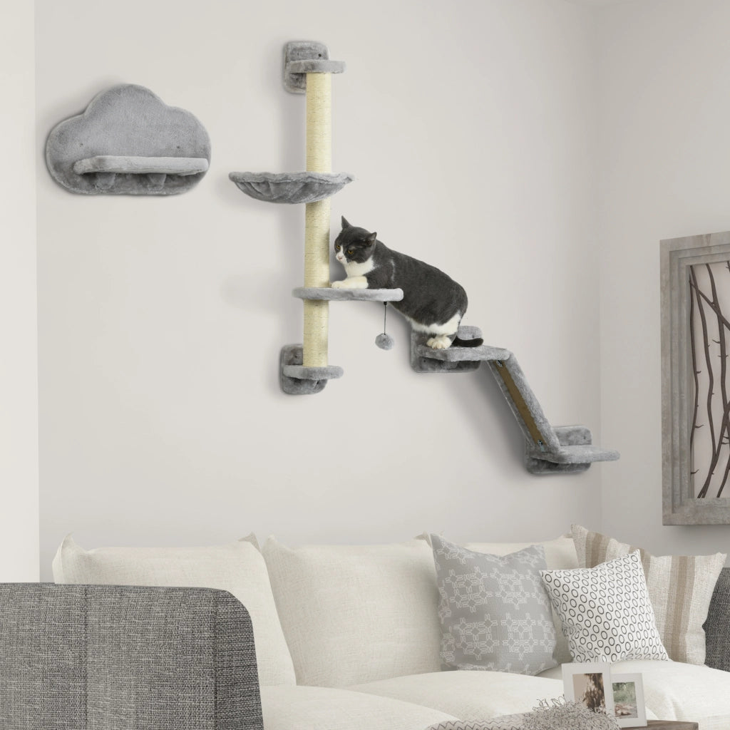 Struttura per Gatti con Rampa e Amaca ¨C zephmum ¨C Grigio