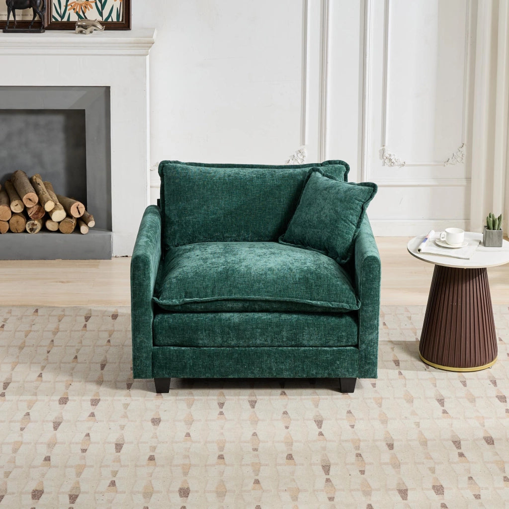 Poltrona Cloud ¨C MINIMAL ¨C Verde, Tessuto Chenille, Imbottita